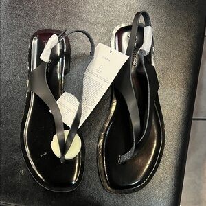 Chic Black Leather Sandals